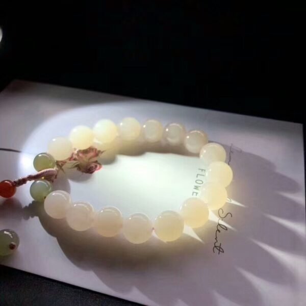 Hotan Jade Lotus Root Starch Bracelet Light Pink Bracelet Lotus Canopy Auspicious Ruyi Girl's Girlfriend Gift - Image 4