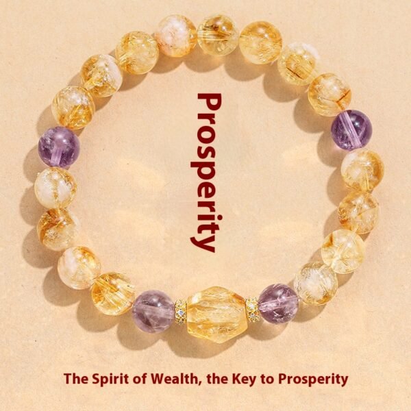 Fortune-making overnight rich yellow crystal bracelet prosperous fortune yellow tower crystal bracelet women's light luxury niche exquisite beaded jewelry - Image 5