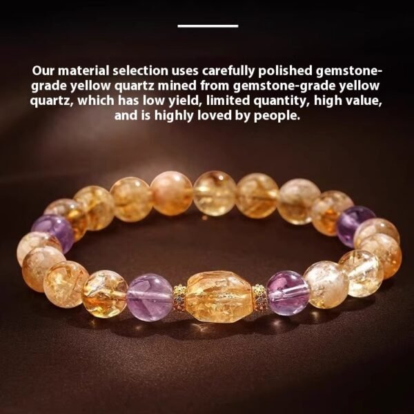 Fortune-making overnight rich yellow crystal bracelet prosperous fortune yellow tower crystal bracelet women's light luxury niche exquisite beaded jewelry
