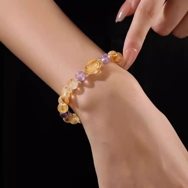 Fortune-making overnight rich yellow crystal bracelet prosperous fortune yellow tower crystal bracelet women's light luxury niche exquisite beaded jewelry - Image 2