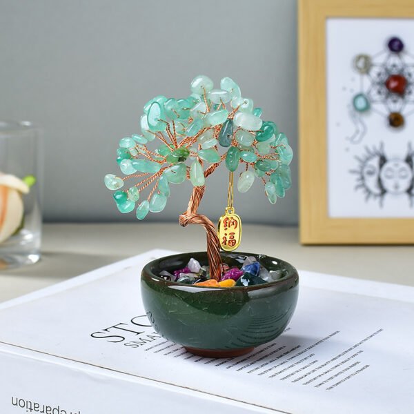 Hot-selling cornucopia tea cup base crystal fortune tree ornaments desktop crystal crystal tree creative handmade crafts - Image 9
