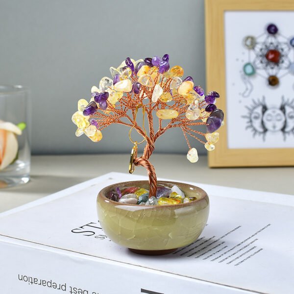 Hot-selling cornucopia tea cup base crystal fortune tree ornaments desktop crystal crystal tree creative handmade crafts - Image 7