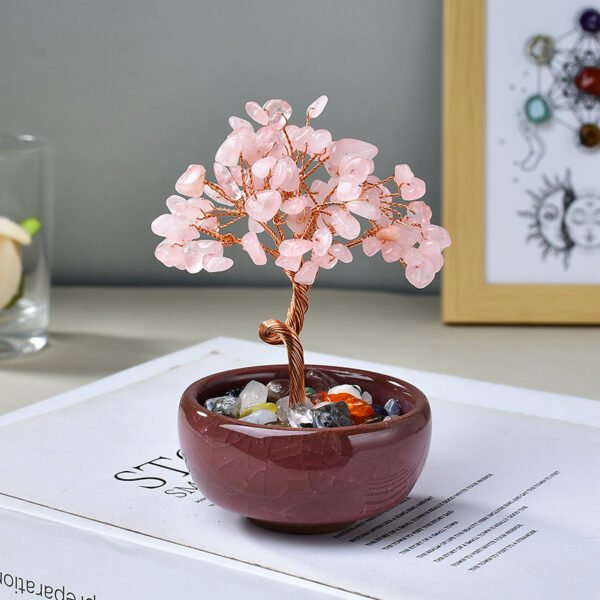 Hot-selling cornucopia tea cup base crystal fortune tree ornaments desktop crystal crystal tree creative handmade crafts - Image 8
