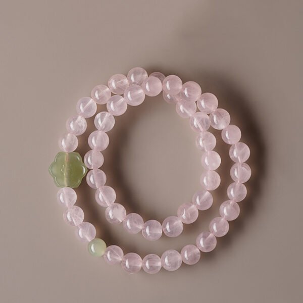 Natural Horse Powder Crystal Bracelet for Women Niche Design High-End Hetian Jade Auspicious Lotus Grapefruit Peach Powder Bracelet - Image 7