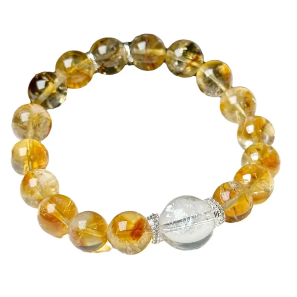 Natural Citrine Bracelet Pyramid Yellow Asai Bai Asai Bracelet Honey Milk Cover Bracelet Couple Girlfriend Gift - Image 5