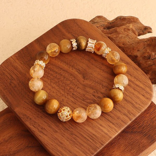 Jinba big comprehensive tremolo explosion natural yellow tower crystal beaded bracelet female high sense tiger eye stone bracelet wholesale - Image 19
