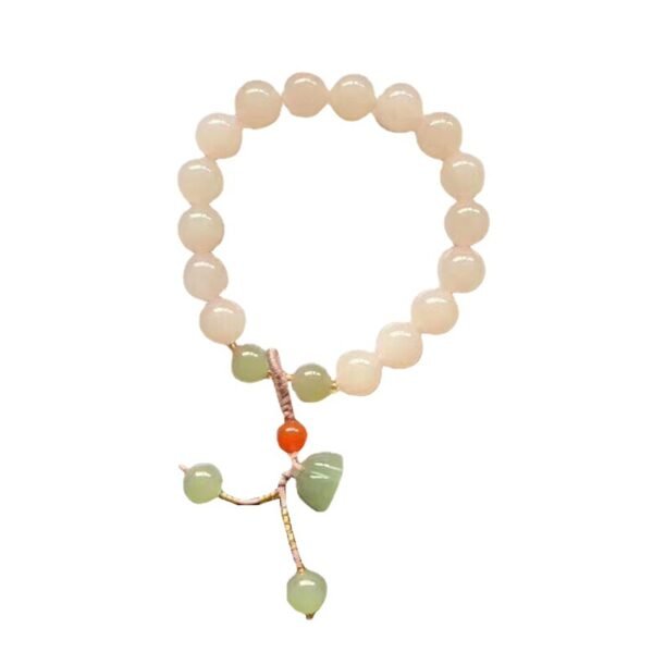 Hotan Jade Lotus Root Starch Bracelet Light Pink Bracelet Lotus Canopy Auspicious Ruyi Girl's Girlfriend Gift - Image 5