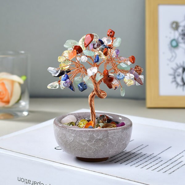 Hot-selling cornucopia tea cup base crystal fortune tree ornaments desktop crystal crystal tree creative handmade crafts - Image 12