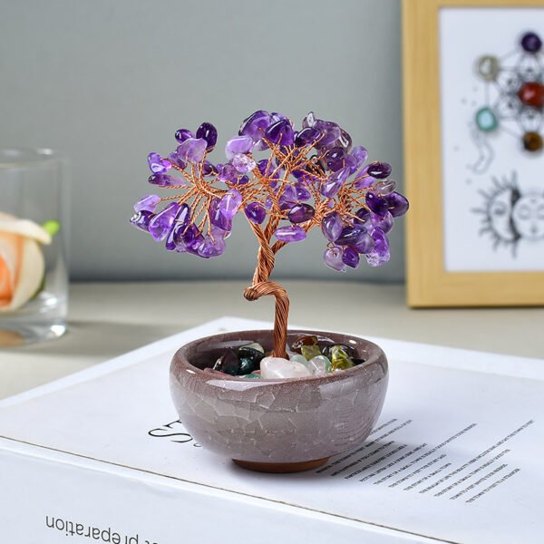 Hot-selling cornucopia tea cup base crystal fortune tree ornaments desktop crystal crystal tree creative handmade crafts - Image 6