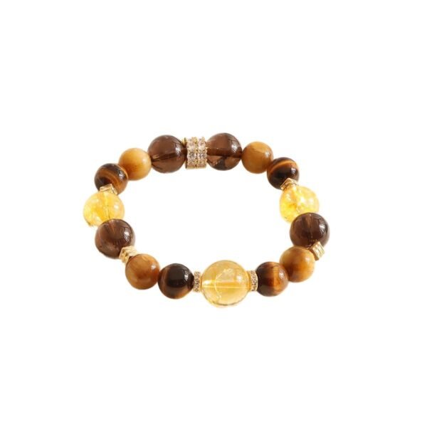 Jinba big comprehensive tremolo explosion natural yellow tower crystal beaded bracelet female high sense tiger eye stone bracelet wholesale - Image 5