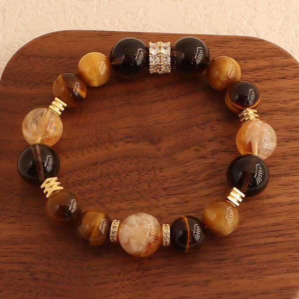 Jinba big comprehensive tremolo explosion natural yellow tower crystal beaded bracelet female high sense tiger eye stone bracelet wholesale - Image 9