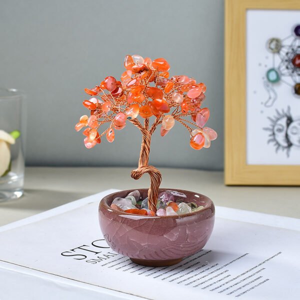 Hot-selling cornucopia tea cup base crystal fortune tree ornaments desktop crystal crystal tree creative handmade crafts - Image 10