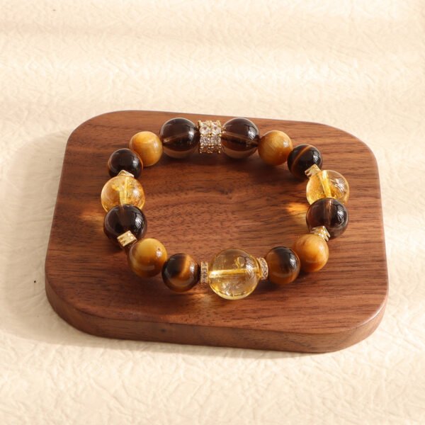 Jinba big comprehensive tremolo explosion natural yellow tower crystal beaded bracelet female high sense tiger eye stone bracelet wholesale - Image 6